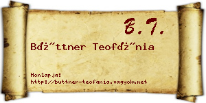 Büttner Teofánia névjegykártya
